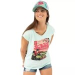 T - shirt femme von dutch story turquoise