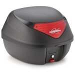 Top case kappa k29 29l noir gaufr catadioptre rouge
