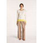 Pull col rond tricolore en coton - nelda