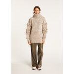 Pull gros col roul  franges - sage