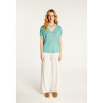 T - shirt col v en lin flamm - larra