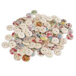 100pcs 0. 6 inch mixte imprim boutons en bois bricolage boutons dartisanat dcoratif rond boutons ...