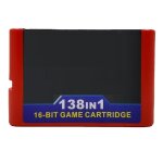 138 in 1 retro game 16 bit game card for megadrive pal and ntsc game consoles version red