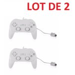 2 x manettes contrleur classic pro pour nintendo wii, wii u - 1, 20 m - blanc