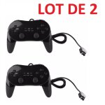 2 x manettes contrleur classic pro pour nintendo wii, wii u - 1, 20 m - noir