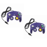 2 x manettes pour nintendo wii, wii u et gamecube - violet