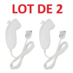 2 x nunchuck manette pour nintendo wii et wii u - blanc