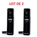 2 x télécommande wiimote plus (motion plus inclus) pour nintendo wii et wii u - noir 2 x télécommande wiimote plus (motion plus inclus) pour nintendo wii et wii u - noir