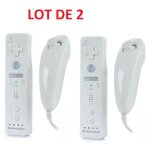 2 x tlcommande wiimote plus (motion plus inclus) et nunchuck pour nintendo wii et wii u - blanc