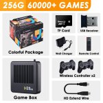 256g (60000 jeux) - console de jeu vido sans fil g11 pro, double manette de jeu, 2. 4g, 4k, android ...