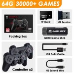 64g 30k jeux - console de jeu rtro portable gd10, 4k, 60fps, sortie hdmi, faible latence, tv game stick, ...
