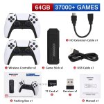 64g - console de jeu vidéo rétro 3d p5pro, manettes sans fil 2. 4g, jeux hd 40000, 40 emulateurs pour ... 64g - console de jeu vidéo rétro 3d p5pro, manettes sans fil 2. 4g, jeux hd 40000, 40 emulateurs pour ...
