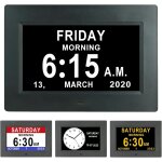 7 pouces lcd horloge numrique calendrier avec date jour et heure horloge non - abrge auto dimming ...
