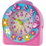 Acw 69 rveil pour enfants et petites filles, papillons et fleurs en 3d, rose / turquoise, pas de tic ...