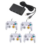 Adaptateur manette gamecube sur nintendo wii u, switch et pc + 4 manette game cube - blanc Adaptateur manette gamecube sur nintendo wii u, switch et pc + 4 manette game cube - blanc