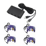 Adaptateur manette gamecube sur nintendo wii u, switch et pc + 4 manette game cube - violet Adaptateur manette gamecube sur nintendo wii u, switch et pc + 4 manette game cube - violet