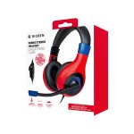Casque stro filaire rouge et bleu nintendo switch, nintendo switch lite et nintendo switch oled