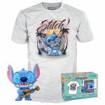 Disney - pop n xxx - ukelele stitch (flocked) + t - shirt (l)