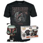 Figurine funko pop - star wars : le livre de boba fett n462 - boba fett - t - shirt (63385)