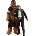 Figurine hot toys mms376 - star wars : the force awakens - han solo and chewbacca