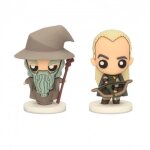 Figurine le seigneur des anneaux - set de 2 pokis gandalf and legolas 7cm