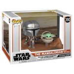 Figurine star wars - the mandalorian - the mandalorian with the child tv moments - pop 15 cm
