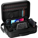 Grand etui de transport rigide pour nintendo switch 2 (2025), organiseur voyage de rangement avec bandoulire ...