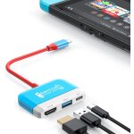Hljhj - station d'accueil pour switch / oled, mini commutateur tv 3 en 1 avec port usb 3. 0 hdmi 4k usb ...