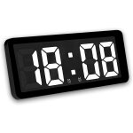 Horloge murale numérique luminosité réglable avec température, date, chrono, 12 / 24 heures, réveil numérique ... Horloge murale numérique luminosité réglable avec température, date, chrono, 12 / 24 heures, réveil numérique ...