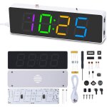 Horloge numrique a 4 chiffres - kit de bricolage - soudure - rveil electronique rvb - led multicolore ...