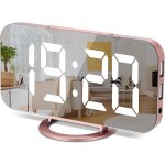 Horloge numérique a grand ecran, réveil electrique led, surface miroir pour maquillage avec mode d'intensité, ... Horloge numérique a grand ecran, réveil electrique led, surface miroir pour maquillage avec mode d'intensité, ...