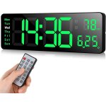 Horloge numérique murale avec télécommande réveil affichage date température 13 pouces luminosité réglable ... Horloge numérique murale avec télécommande réveil affichage date température 13 pouces luminosité réglable ...