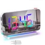 Horloge a projection num�rique avec ecran led rvb - r�veil electronique avec 7 couleurs - lumi�re d'ambiance ...