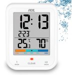 Horloge de salle de bain num�rique avec hygrom�tre et thermom�tre etanche selon ip65 minuterie de douche ...