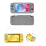 Housse etui silicone de protection pour console nintendo switch lite - gris + protection ecran en verre ...