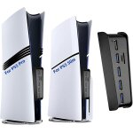 Hub usb a 6 ports pour console ps5 pro / slim, port de charge extensible haute vitesse avec 4 ports usb ...
