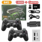 Jeu de jeux 32g - console de jeu vido rtro, 4k hd, 10000 + jeux, 2. 4g, double manette sans fil, anciers ...