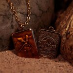 Jurassic park - collier ambre unisexe - edition limit�e