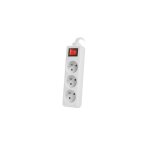 Lanberg ps1 - 03e - 0300 - w multiprise 3 m 3 sortie(s) ca int�rieure blanc