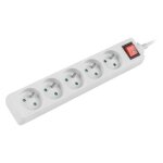 Lanberg ps1 - 05e - 0150 - w multiprise 1, 5 m 5 sorties ca int�rieure blanc