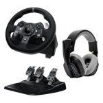 Logitech g920 astro a10 bundle - volant de course et pdalier + casque gaming astro pour pc mac xbox ...