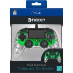 Manette filaire compacte lumineuse nacon verte transparente pour ps4