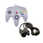 Manette compatible nintendo 64 n64 c�ble rallonge 1, 8 m ¿ joypad filaire gris, joystick analogique, ...