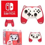 Manette switch - manette sans fil doggy taille enfant avec palettes et led - rouge pour nintendo switch ...