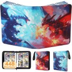 Mdy - classeur de cartes a 4 poches, porte - cartes avec 56 pochettes amovibles, fermeture eclair a 3 ...