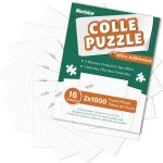 Mdy - colle pour puzzle, 16 feuilles de colle, conservation de 2x1000 pices de puzzle, rsolution facile ...