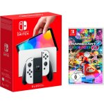 Nintendo switch oled blanche + mario kart 8 deluxe