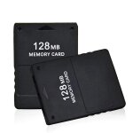 Pack 2 cartes m�moire 128 mo pour ps2 � memory card noire compatible playstation 2 / ps2 slim / pstwo ...