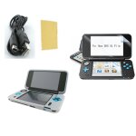 Pack 3 en 1 nintendo new 2ds xl : housse silicone blanc - chargeur usb - film de protection ecran
