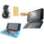 Pack 3 en 1 nintendo new 2ds xl : housse silicone bleu turquoise - chargeur usb - protection ecran verre ...